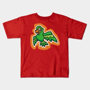 Little Green Parrot Kids T-Shirt